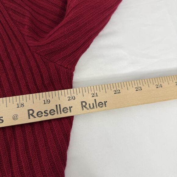 Talbots Sweater Womens Medium Red Cashmere Silk Blend One Button Cardigan Crop - Picture 7 of 8